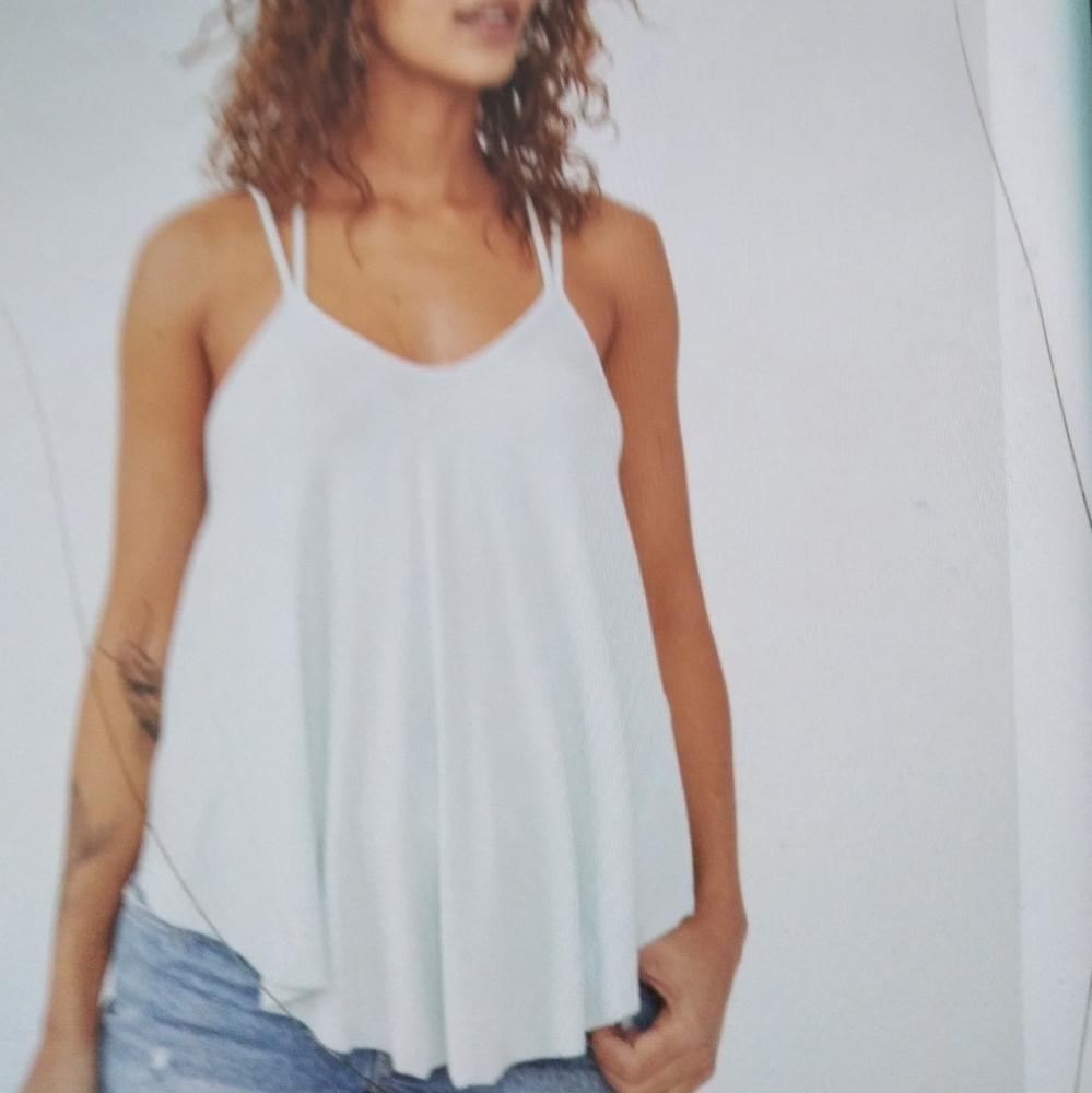 Free People Rock Your World Tank/washed NWT Aqua